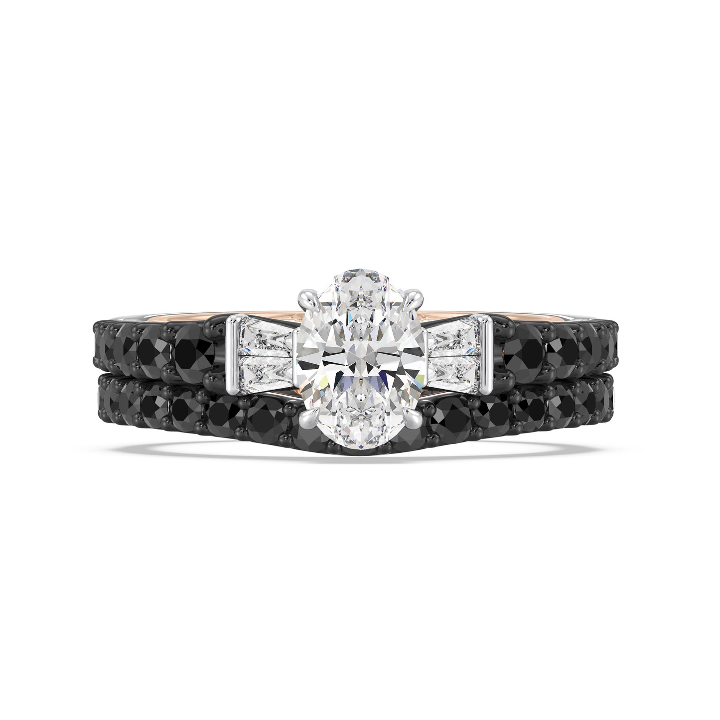 Enchanted Star 14K Gold and Black Rhodium with 3/4 CTTW Black Spinel, Disney's Ursula Wedding Band