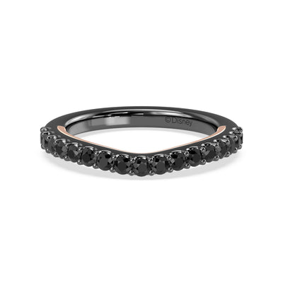 Enchanted Star 14K Gold and Black Rhodium with 3/4 CTTW Black Spinel, Disney's Ursula Wedding Band