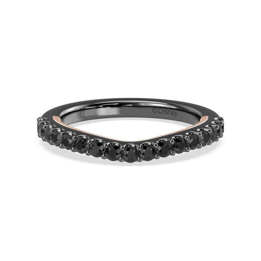 Enchanted Star 14K Gold and Black Rhodium with 3/4 CTTW Black Spinel, Disney's Ursula Wedding Band