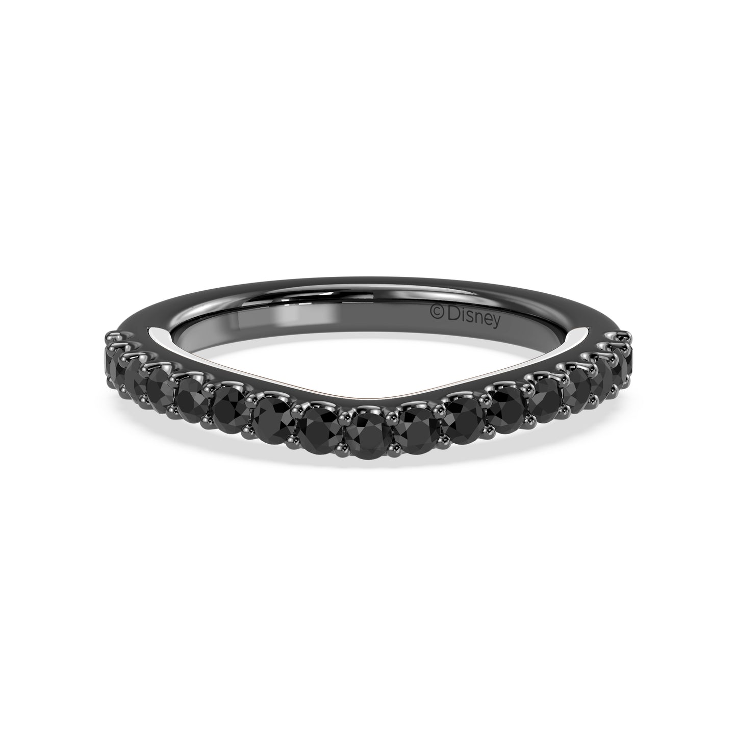 Enchanted Star 14K Gold and Black Rhodium with 3/4 CTTW Black Spinel, Disney's Ursula Wedding Band