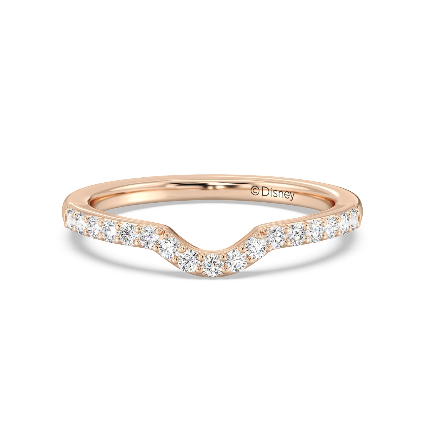 Enchanted Star 14K Gold With 1/4 CTTW Lab Grown Diamonds, Disney's Belle Wedding Band