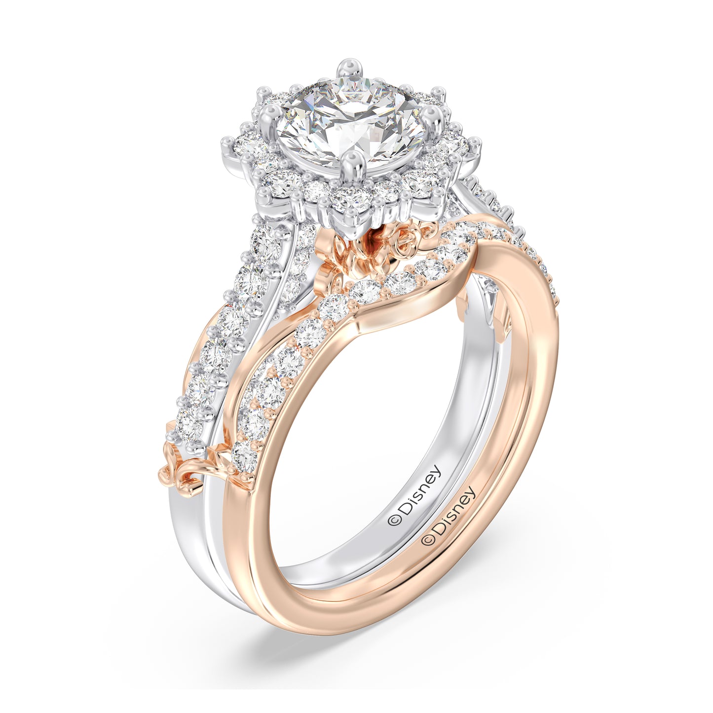 Enchanted Star 14K Gold With 1/4 CTTW Lab Grown Diamonds, Disney's Belle Wedding Band