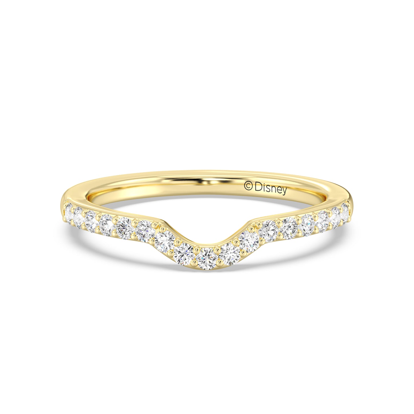 Enchanted Star 14K Gold With 1/4 CTTW Lab Grown Diamonds, Disney's Belle Wedding Band
