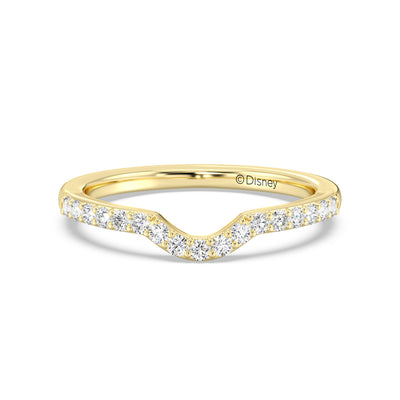 Enchanted Star 14K Gold With 1/4 CTTW Lab Grown Diamonds, Disney's Belle Wedding Band