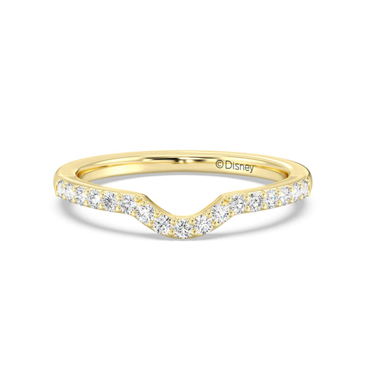 Enchanted Star 14K Gold With 1/4 CTTW Lab Grown Diamonds, Disney's Belle Wedding Band