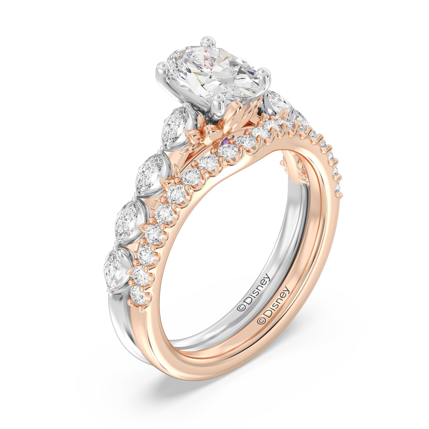 Enchanted Star 14K Gold With 1/3 CTTW Lab Grown Diamonds, Disney's Rapunzel Wedding Band