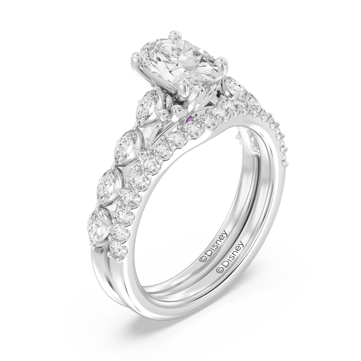 Enchanted Star 14K Gold With 1/3 CTTW Lab Grown Diamonds, Disney's Rapunzel Wedding Band