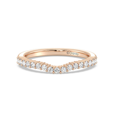 Enchanted Star 14K Gold With 1/3 CTTW Lab Grown Diamonds, Disney's Cinderella Wedding Band