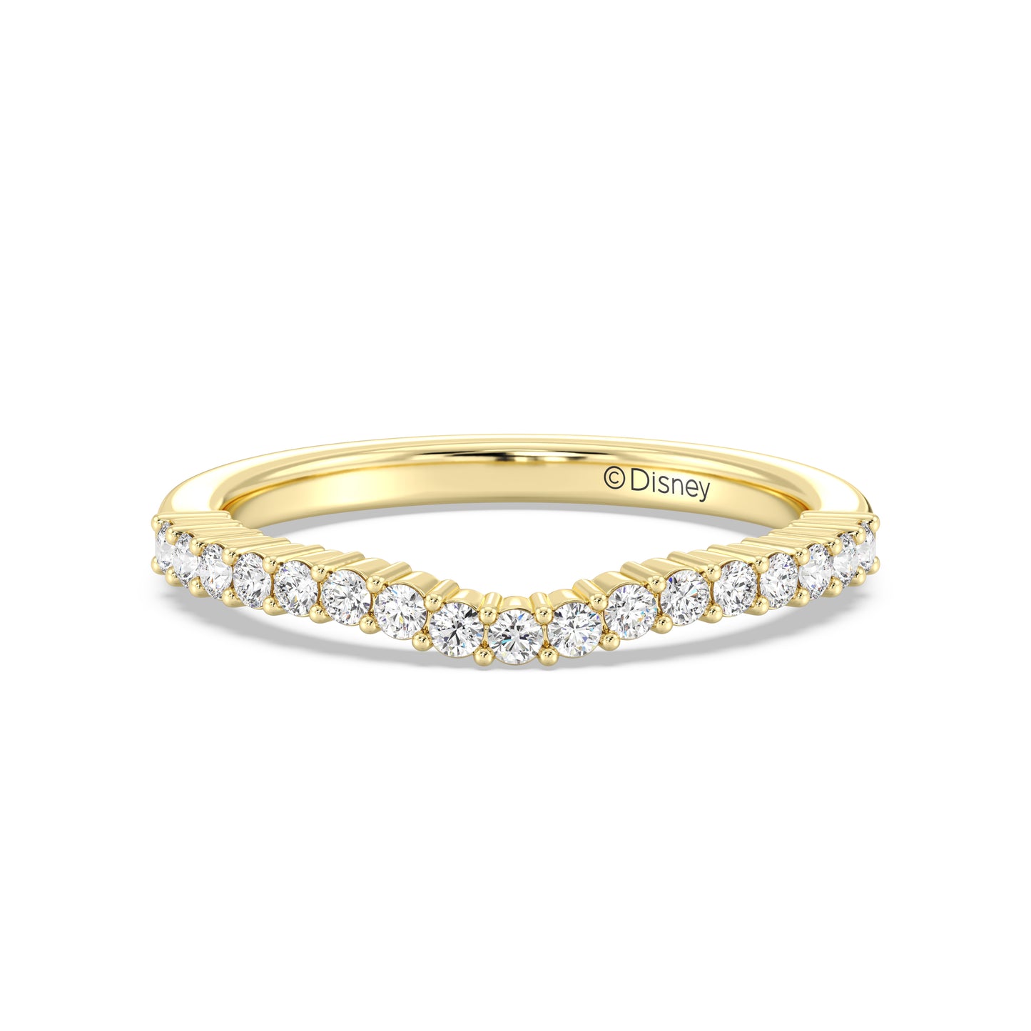 Enchanted Star 14K Gold With 1/3 CTTW Lab Grown Diamonds, Disney's Cinderella Wedding Band
