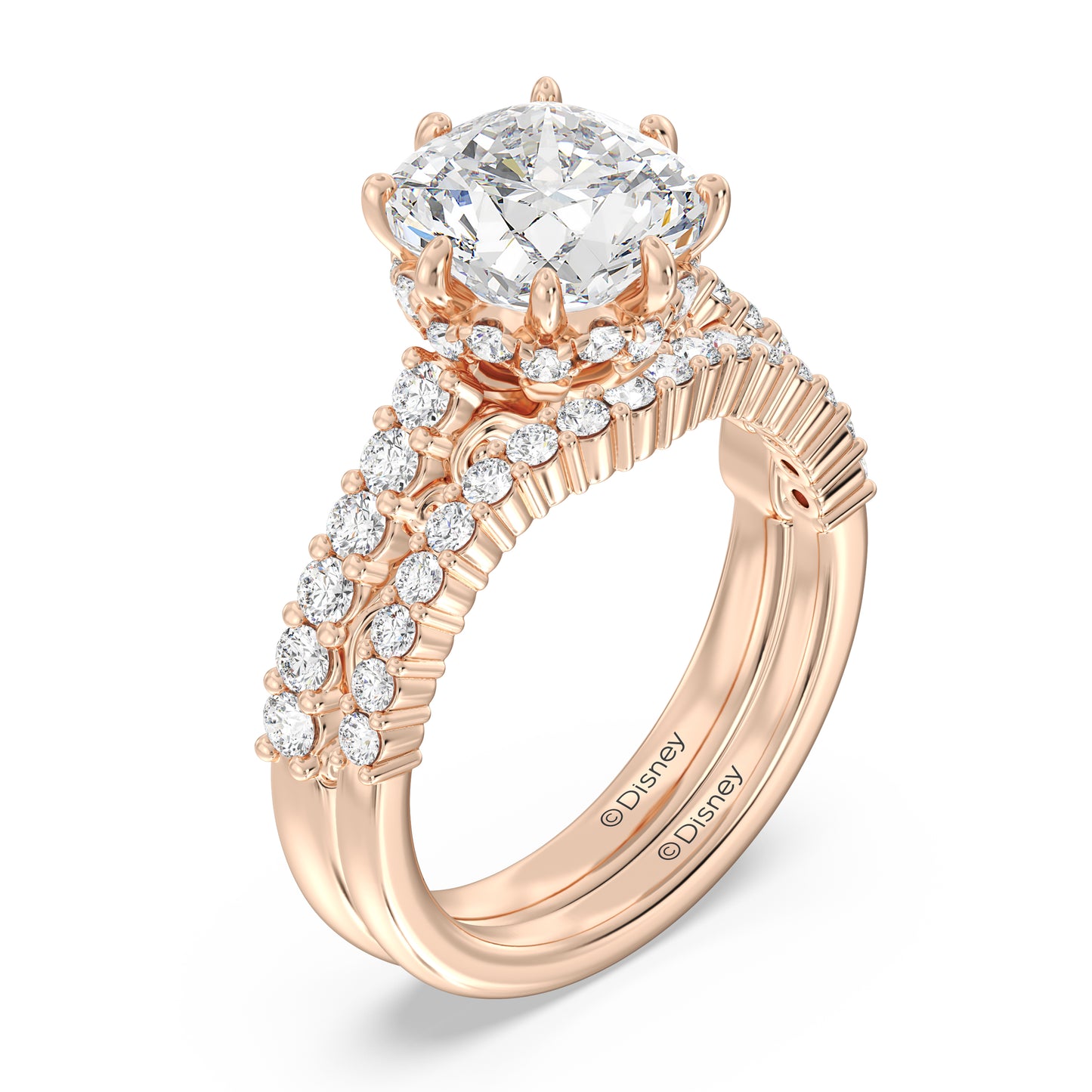 Enchanted Star 14K Gold With 1/3 CTTW Lab Grown Diamonds, Disney's Cinderella Wedding Band
