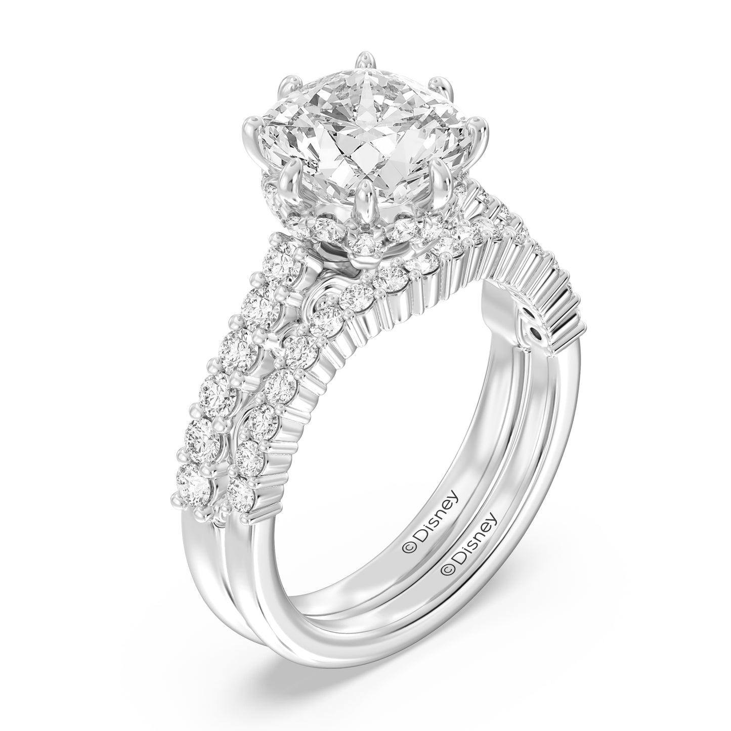 Enchanted Star 14K Gold With 1/3 CTTW Lab Grown Diamonds, Disney's Cinderella Wedding Band