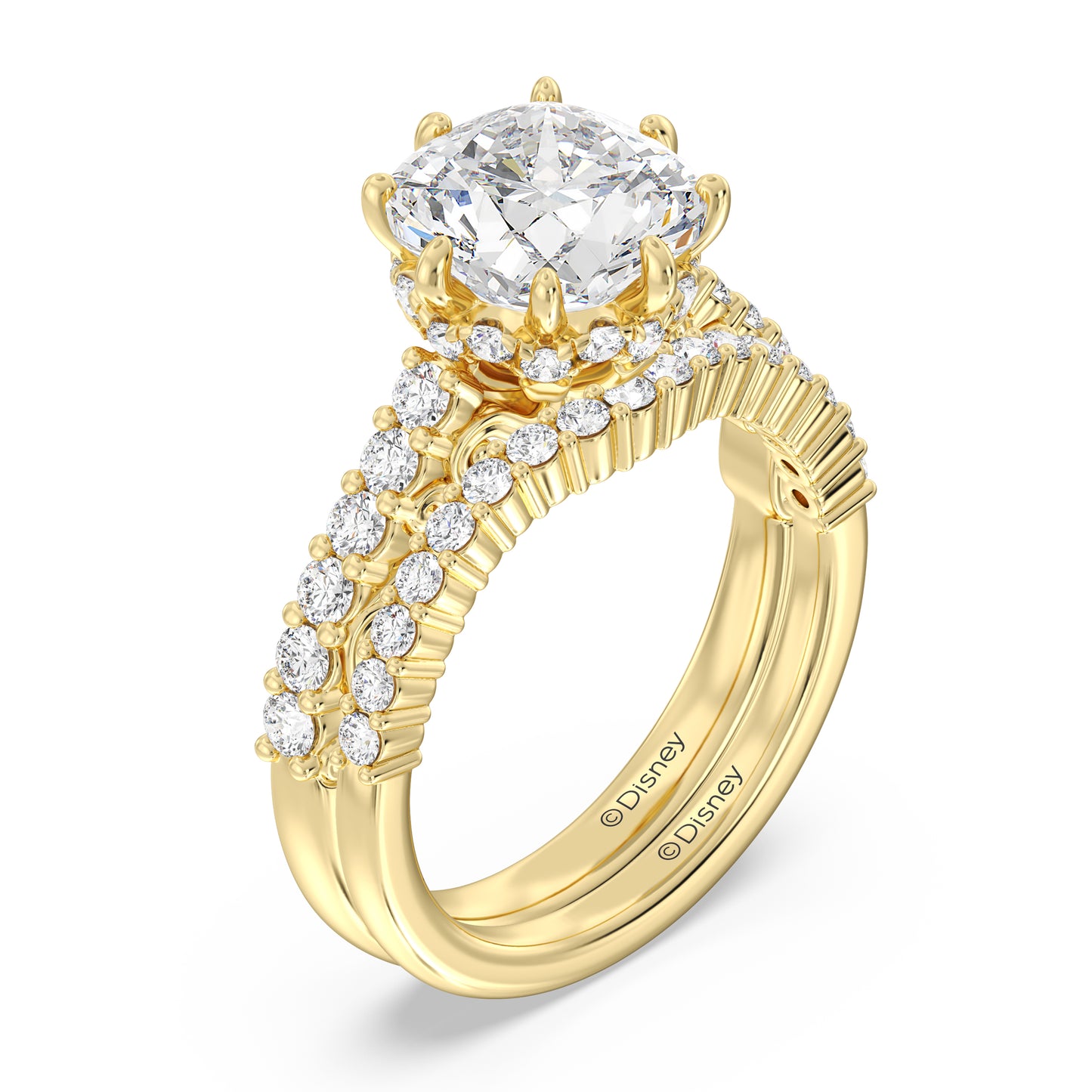 Enchanted Star 14K Gold With 1/3 CTTW Lab Grown Diamonds, Disney's Cinderella Wedding Band
