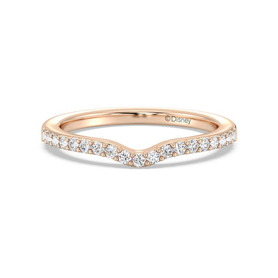 Enchanted Star 14K Gold With 1/4 CTTW Lab Grown Diamonds, Disney's Belle Wedding Band