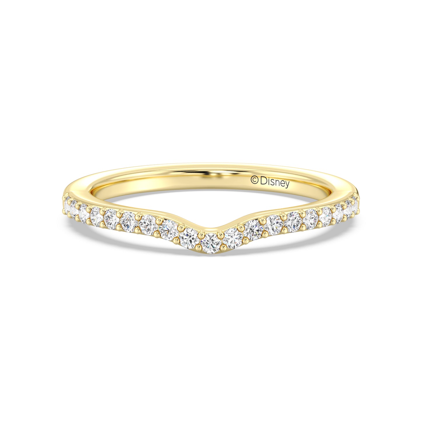 Enchanted Star 14K Gold With 1/4 CTTW Lab Grown Diamonds, Disney's Belle Wedding Band