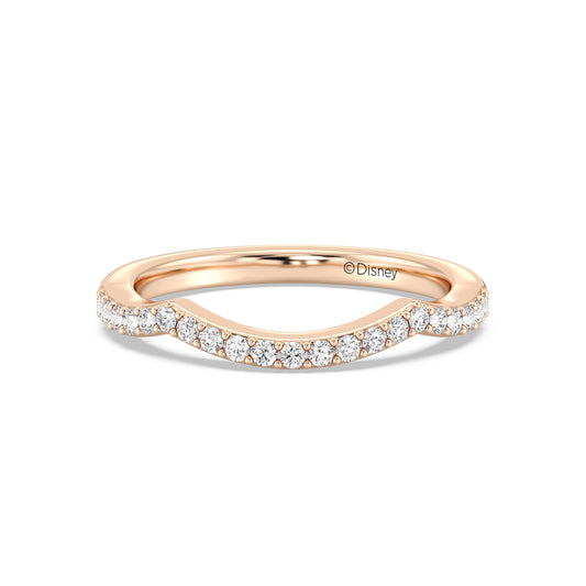 Enchanted Star 14K Gold With 1/4 CTTW Lab Grown Diamonds, Disney's Belle Wedding Band