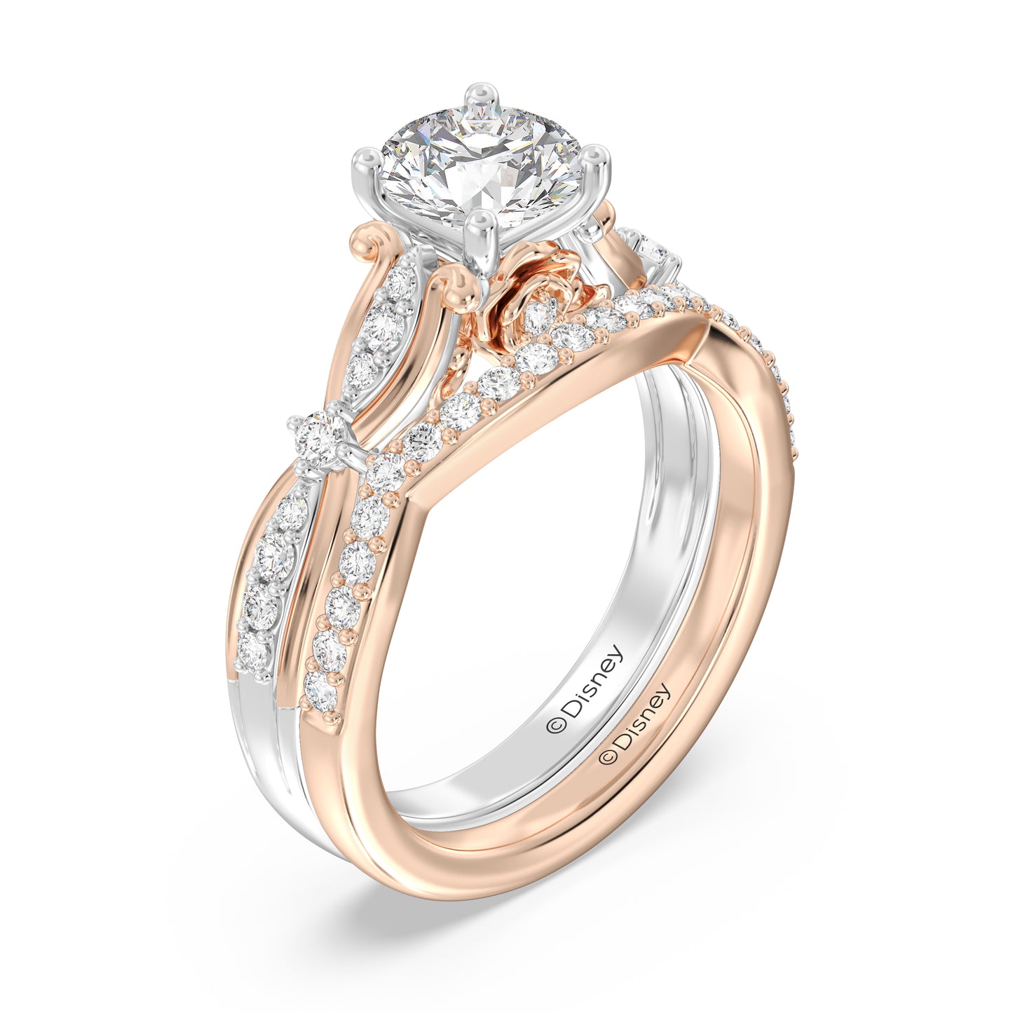 Enchanted Star 14K Gold With 1/4 CTTW Lab Grown Diamonds, Disney's Belle Wedding Band