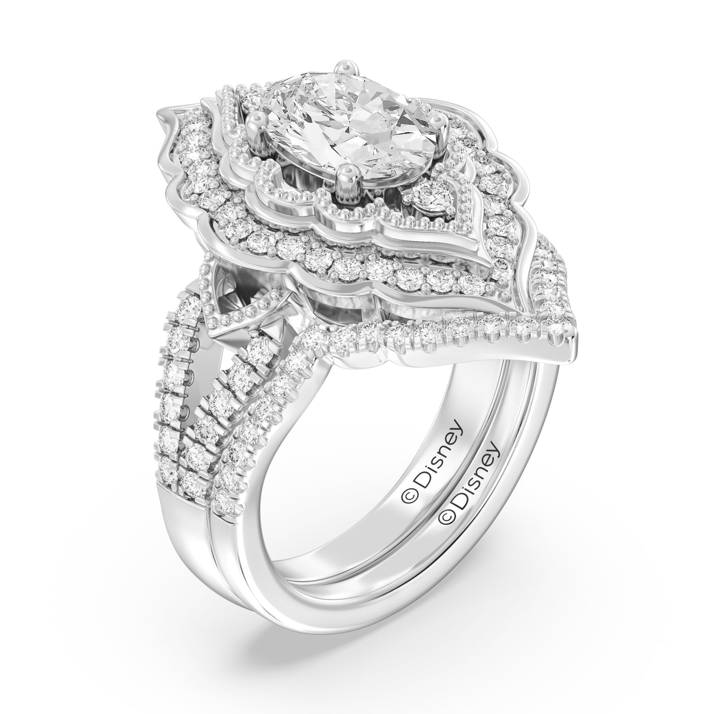 Enchanted Star 14K Gold With 1/4 CTTW Lab Grown Diamonds, Disney's Jasmine Wedding Band