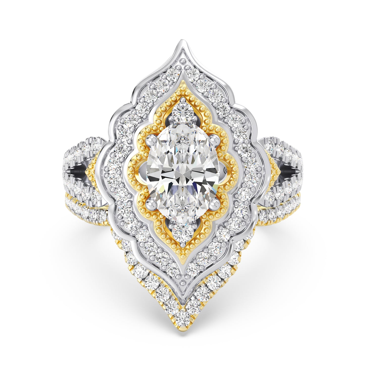 Enchanted Star 14K Gold With 1/4 CTTW Lab Grown Diamonds, Disney's Jasmine Wedding Band