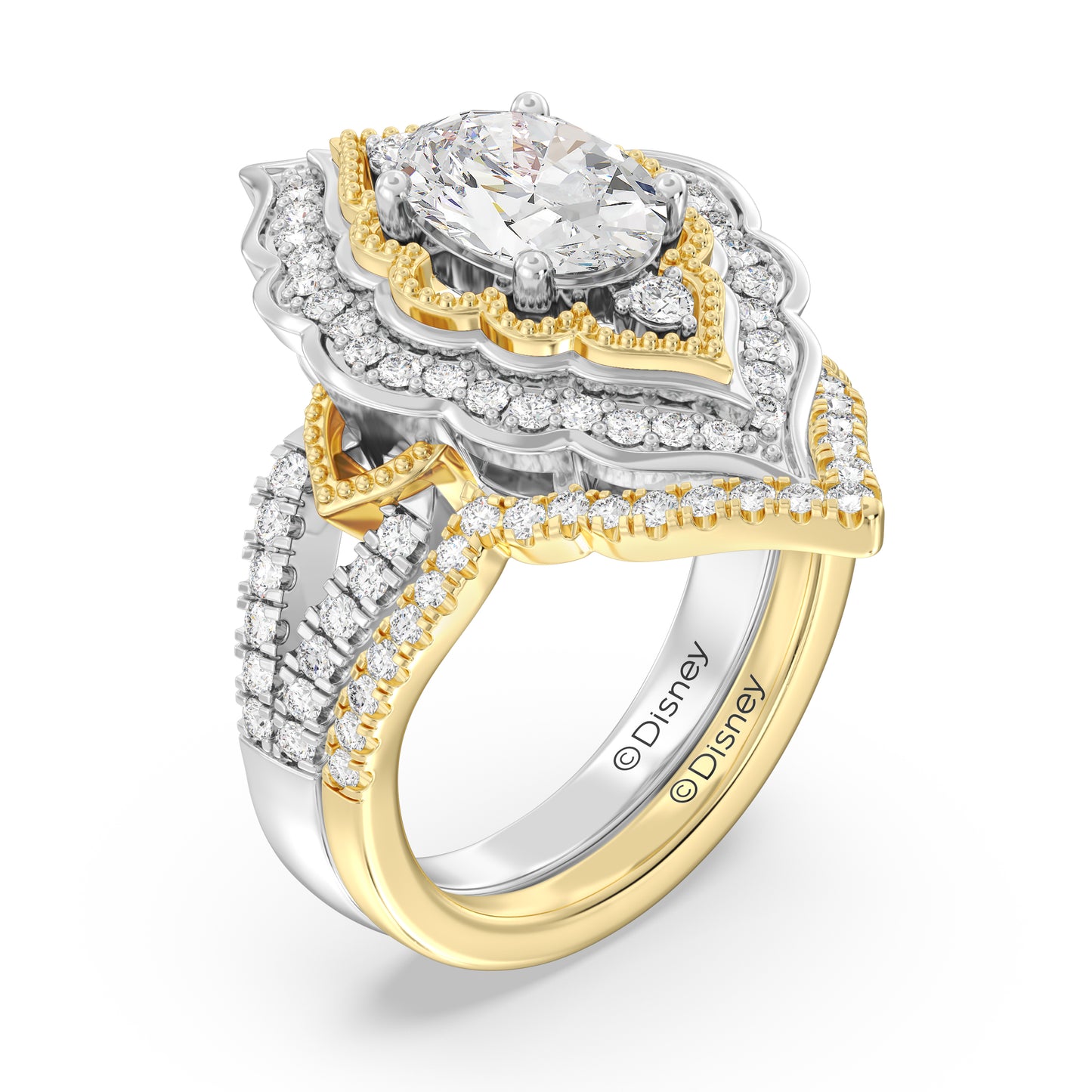 Enchanted Star 14K Gold With 1/4 CTTW Lab Grown Diamonds, Disney's Jasmine Wedding Band