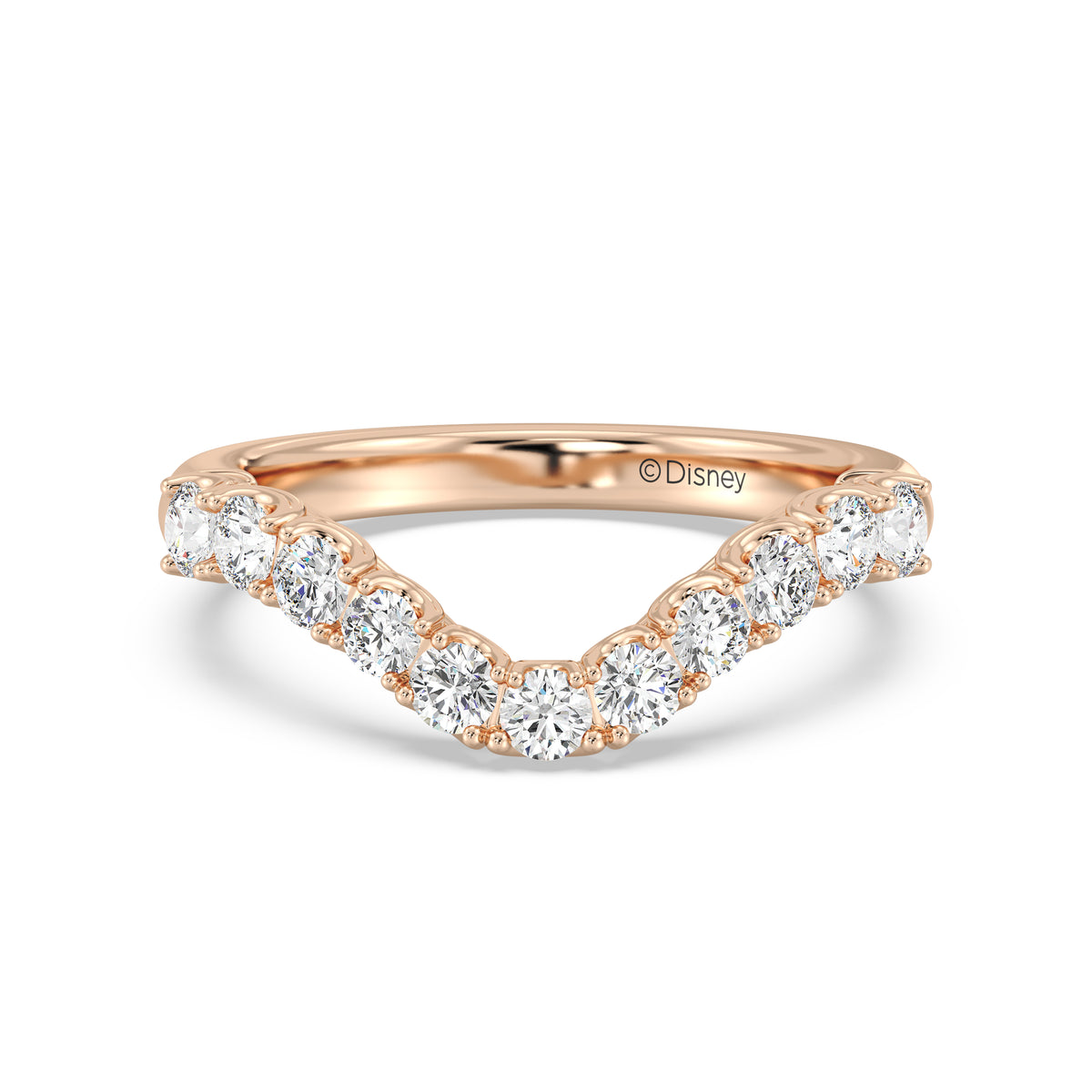 Enchanted Star 14K Gold With 3/4 CTTW Lab Grown Diamonds, Disney's Belle Wedding Band