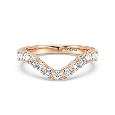 Enchanted Star 14K Gold With 3/4 CTTW Lab Grown Diamonds, Disney's Belle Wedding Band
