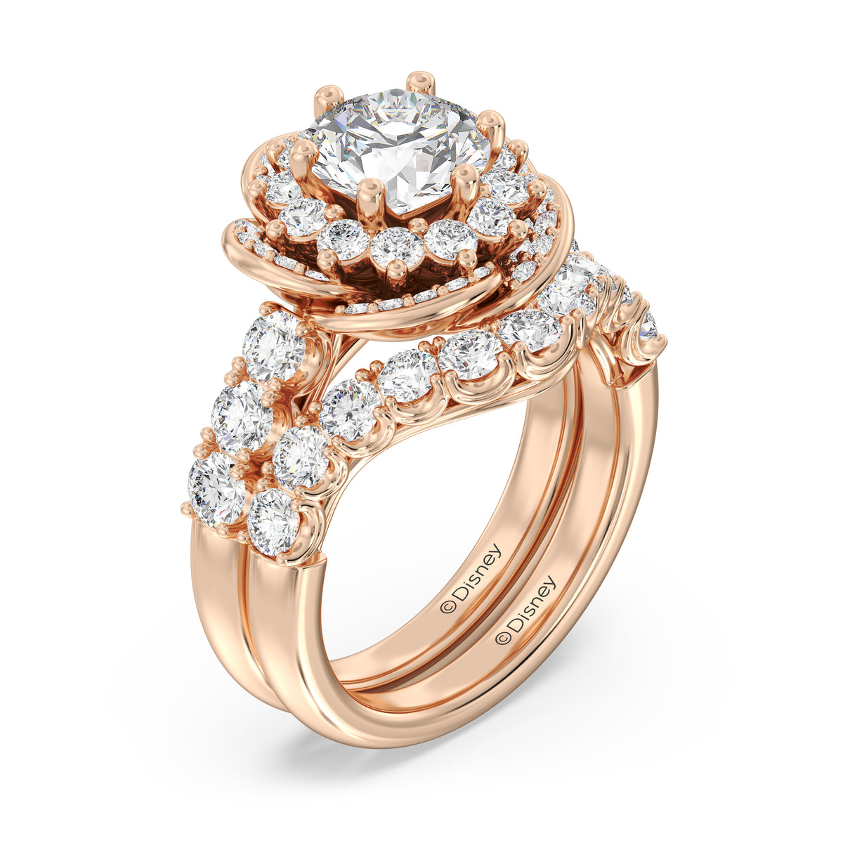 Enchanted Star 14K Gold With 3/4 CTTW Lab Grown Diamonds, Disney's Belle Wedding Band