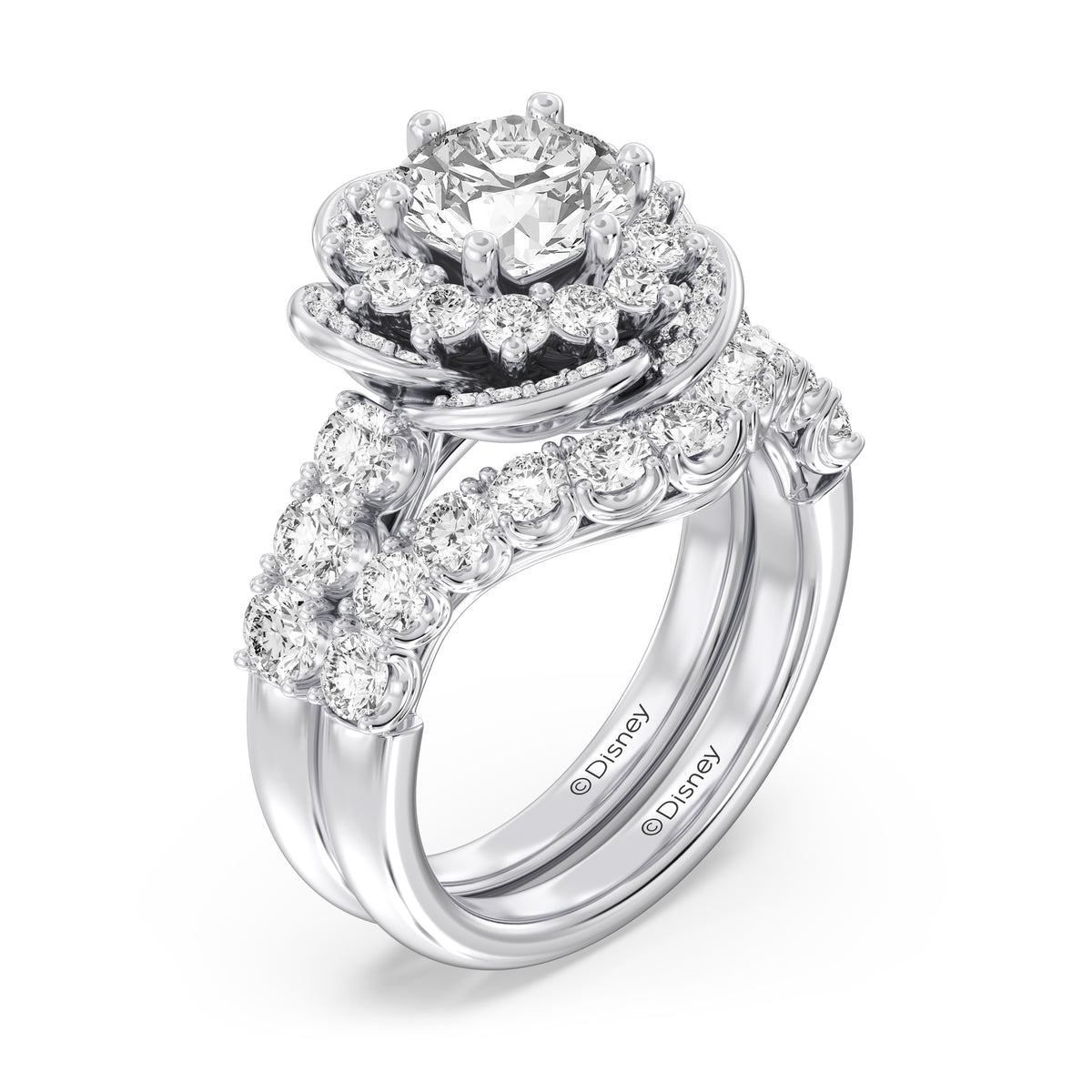 Enchanted Star 14K Gold With 3/4 CTTW Lab Grown Diamonds, Disney's Belle Wedding Band