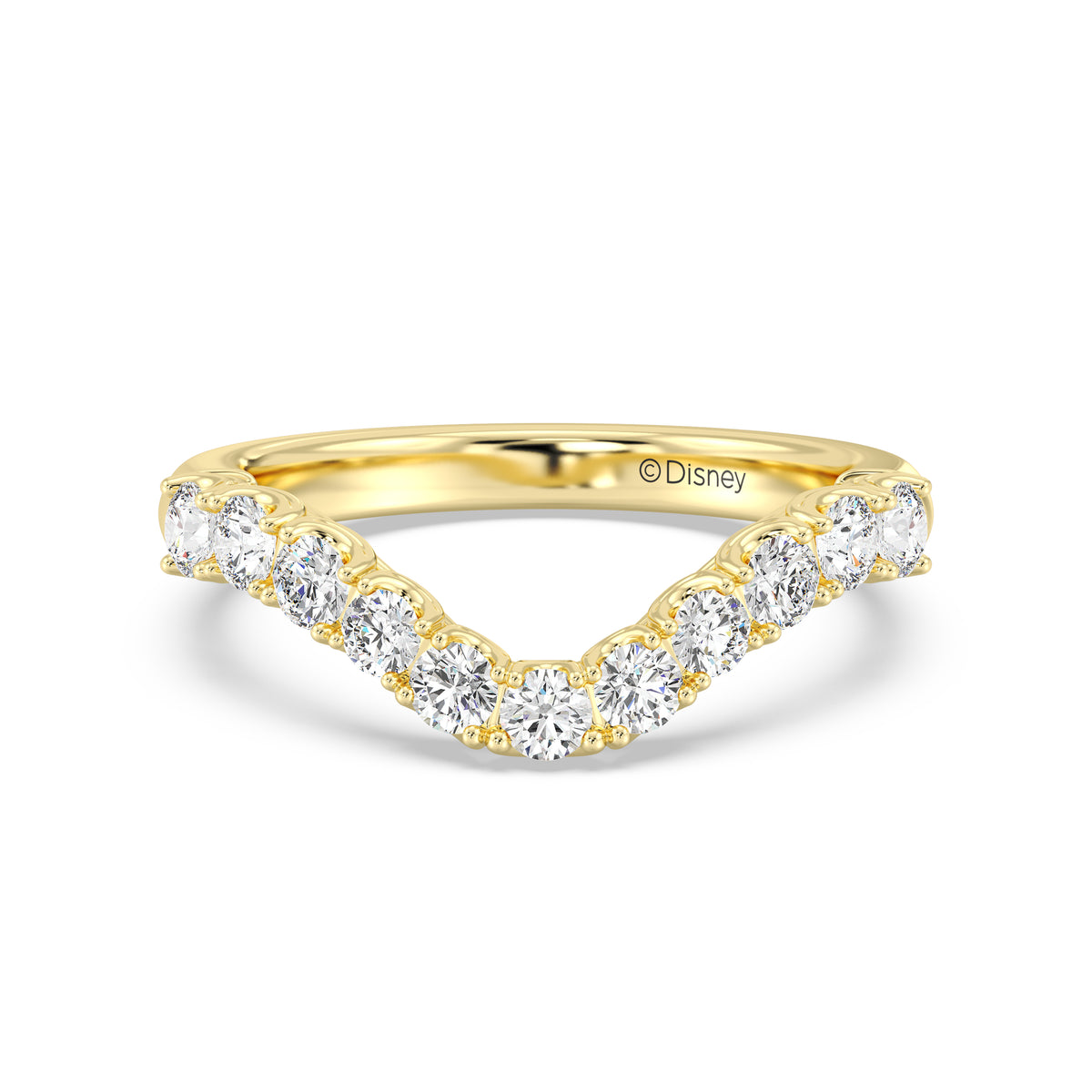 Enchanted Star 14K Gold With 3/4 CTTW Lab Grown Diamonds, Disney's Belle Wedding Band