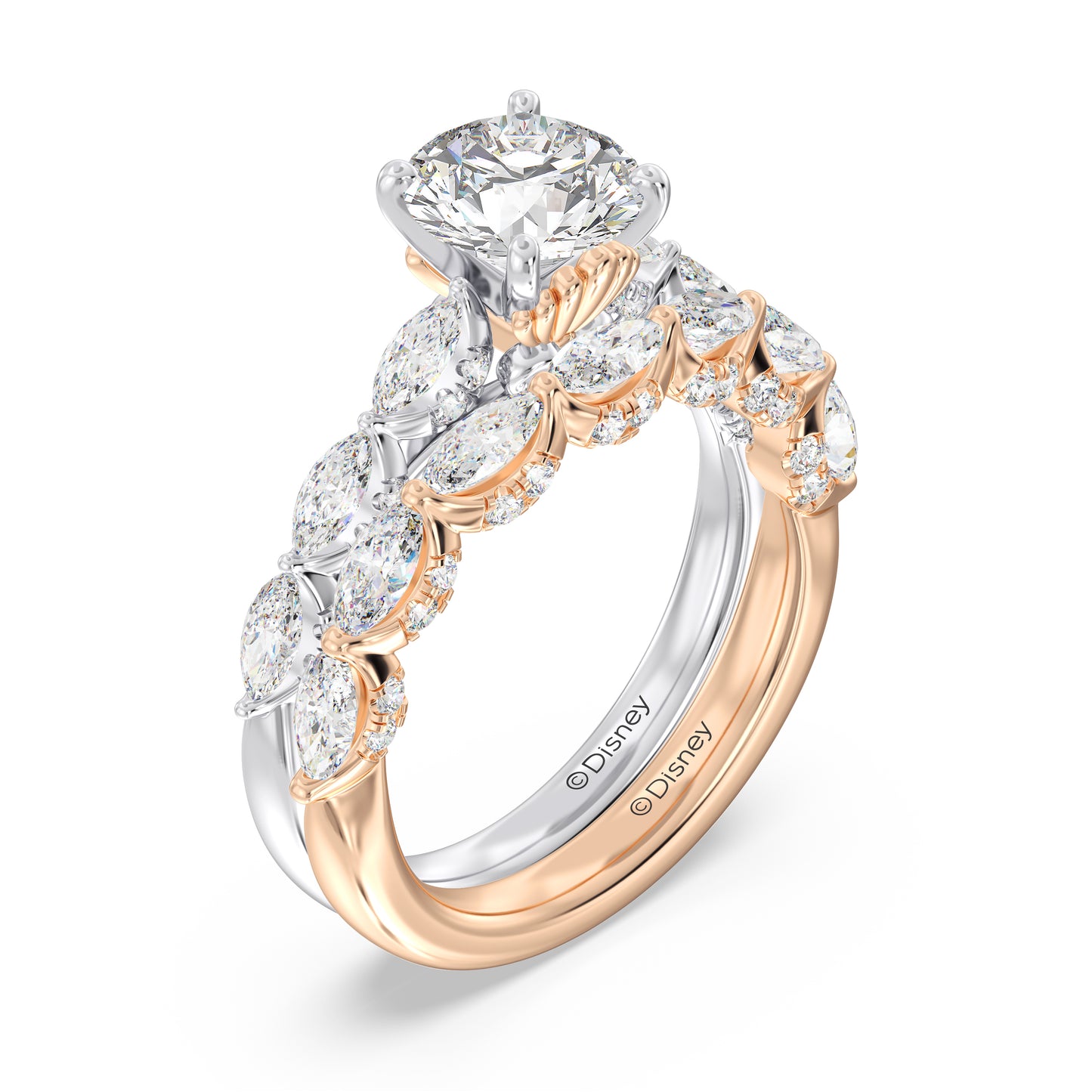 Enchanted Star 14K Gold With 1 1/20 CTTW Lab Grown Diamonds, Disney's Ariel Wedding Band