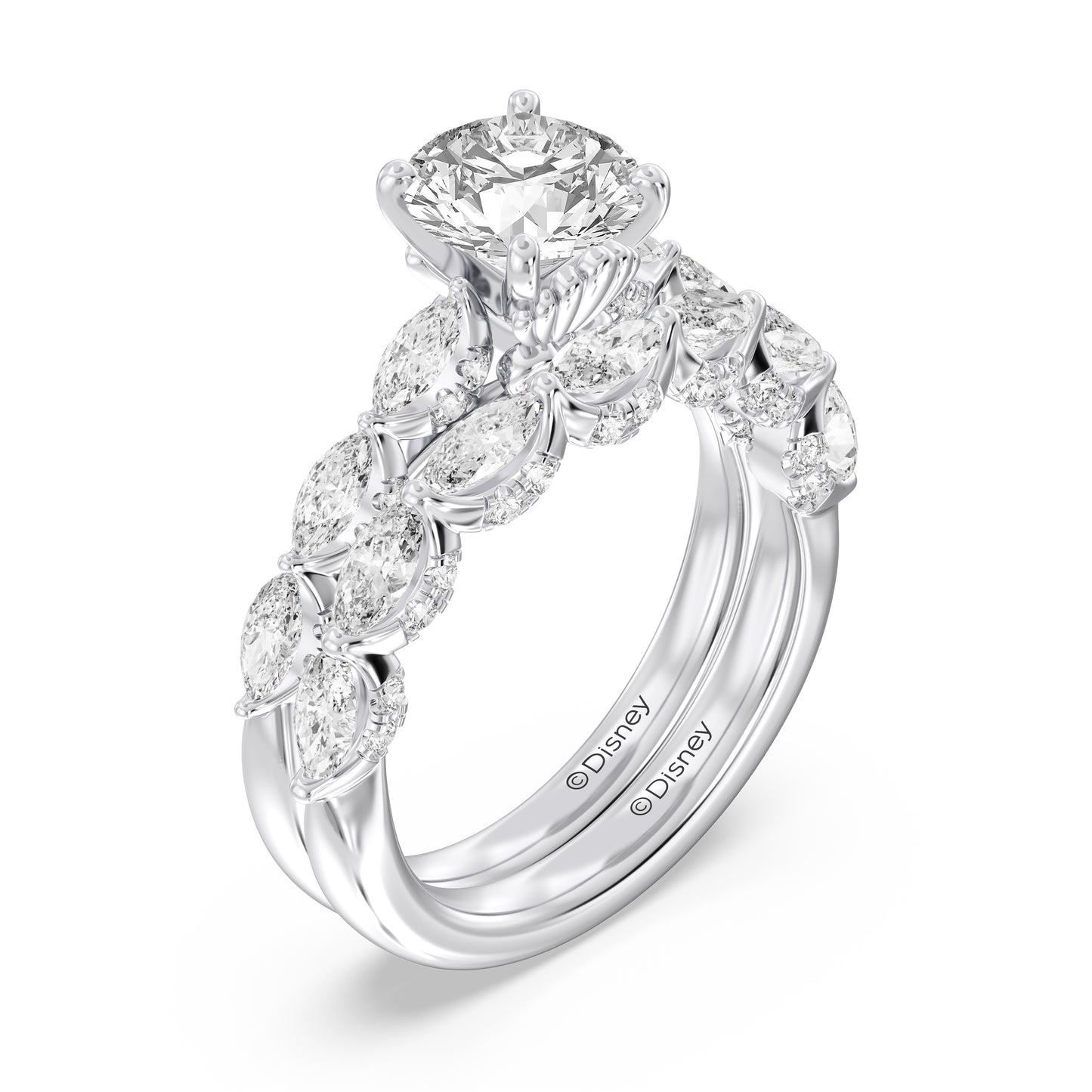 Enchanted Star 14K Gold With 1 1/20 CTTW Lab Grown Diamonds, Disney's Ariel Wedding Band
