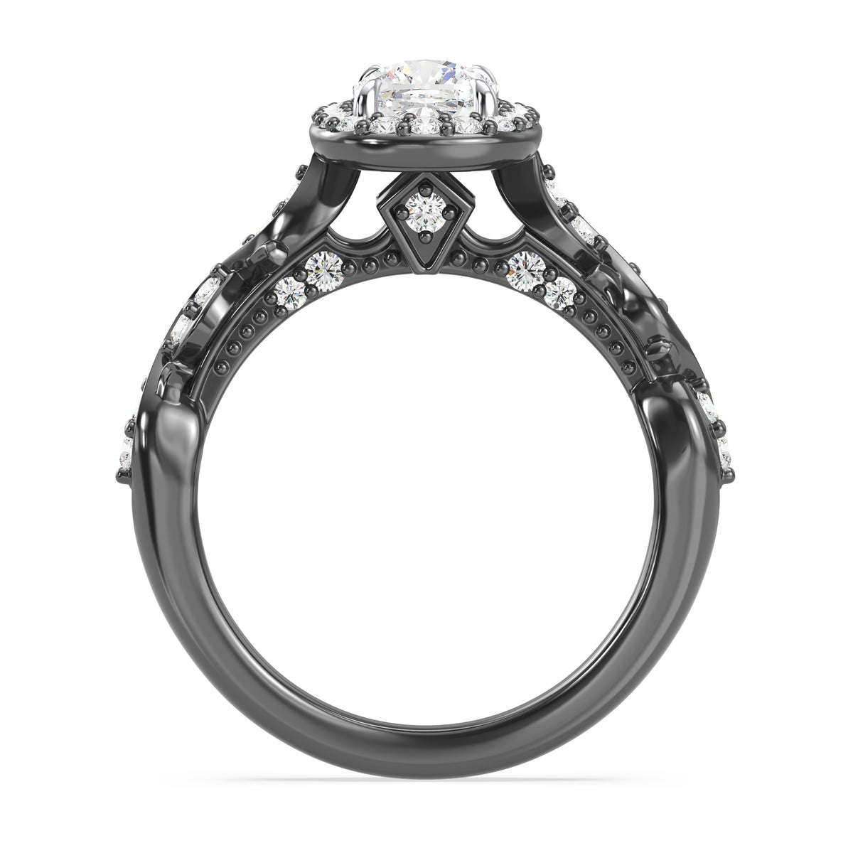 Enchanted Star Lab Grown Diamond 14K Gold Maleficent Halo Engagement Ring