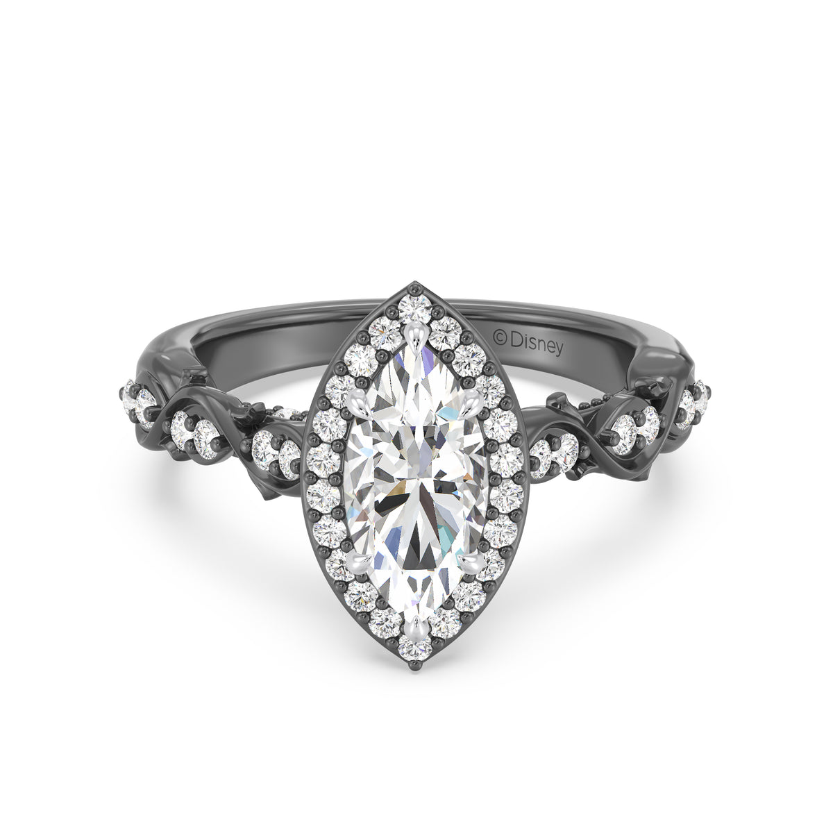 Enchanted Star Lab Grown Diamond 14K Gold Maleficent Halo Engagement Ring