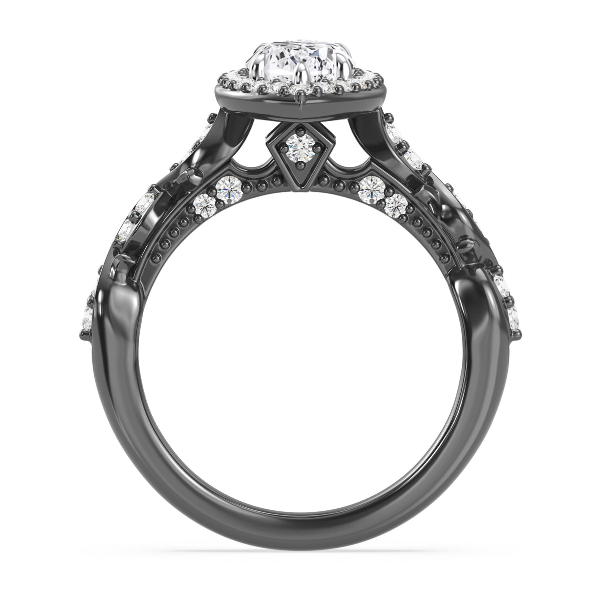 Enchanted Star Lab Grown Diamond 14K Gold Maleficent Halo Engagement Ring