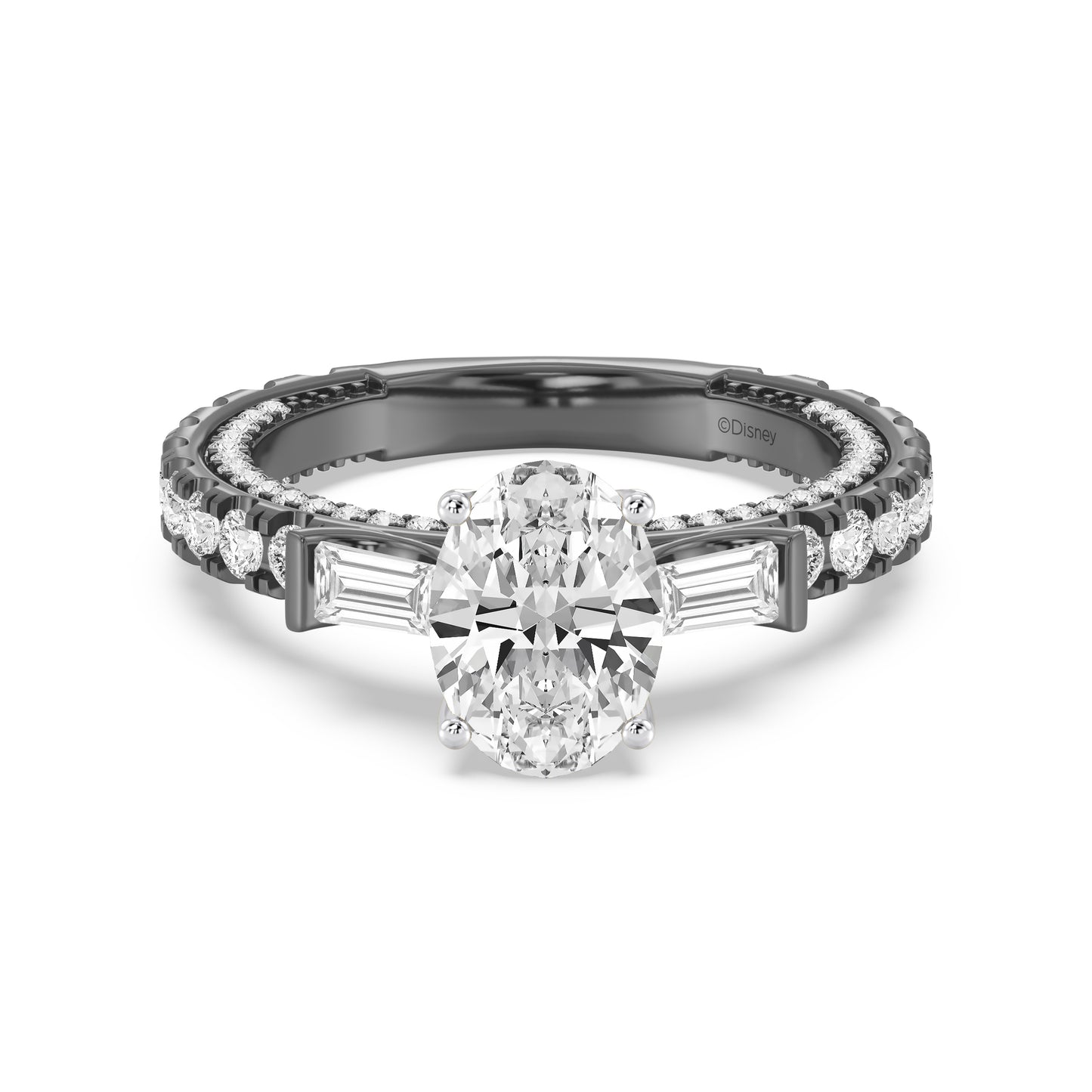 Enchanted Star Lab Grown Diamond Black Rhodium Over 14K Gold Evil Queen Garnet Engagement Ring