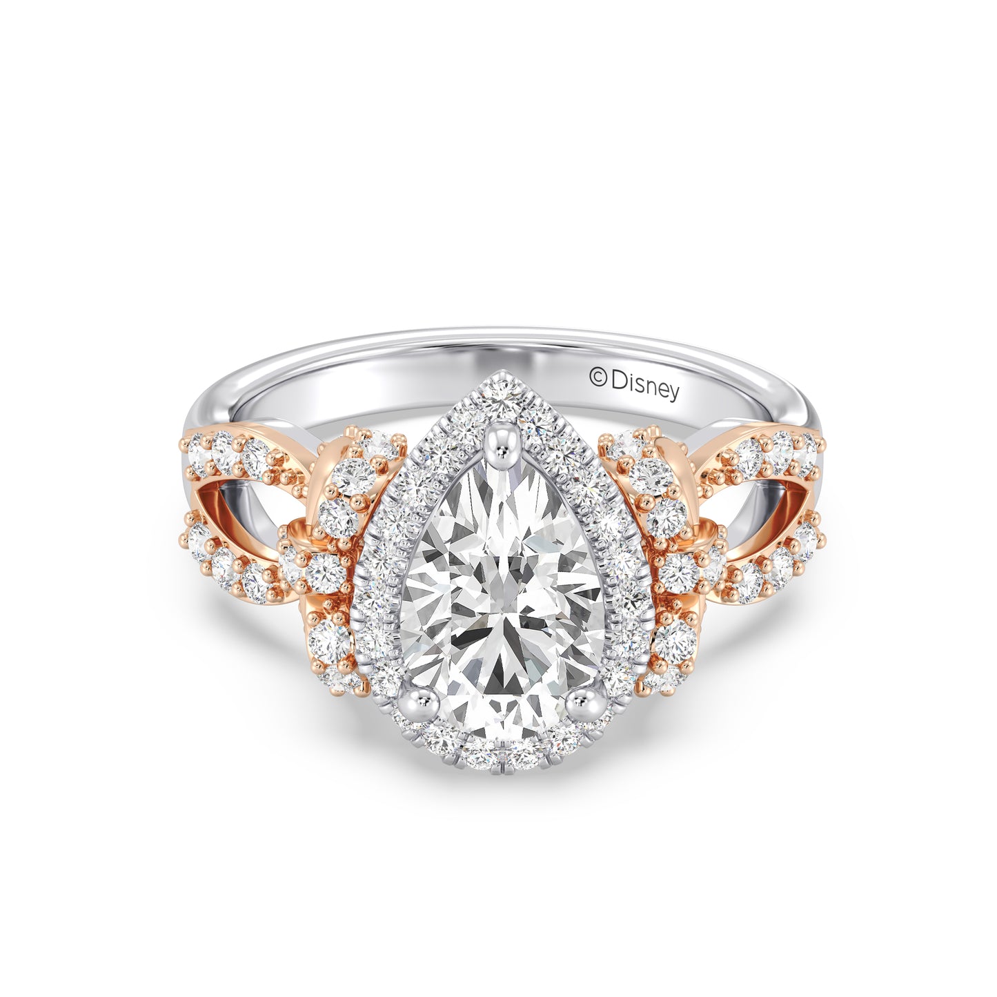 Enchanted Star Lab Grown Diamond 14K Gold Snow White Halo Engagement Ring