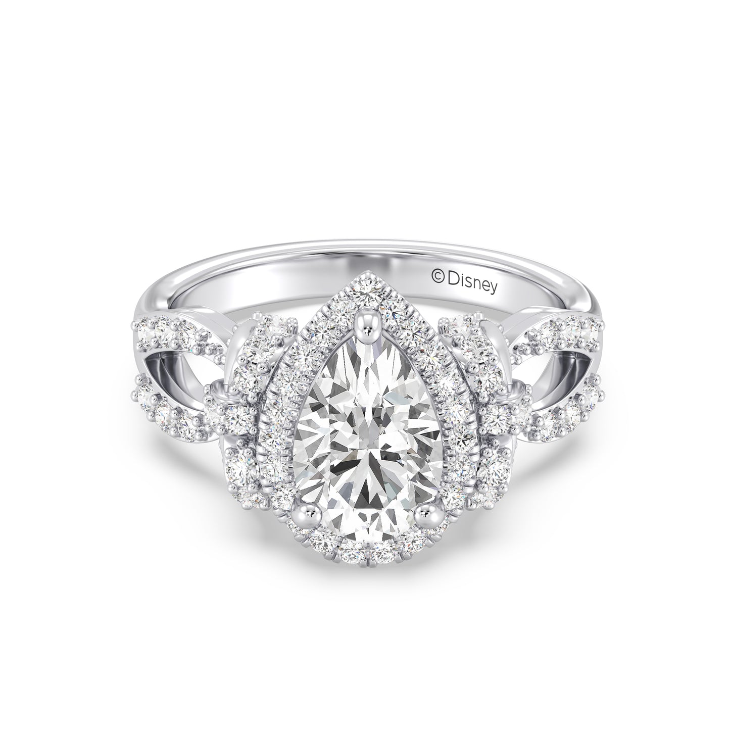 Enchanted Star Lab Grown Diamond 14K Gold Snow White Halo Engagement Ring