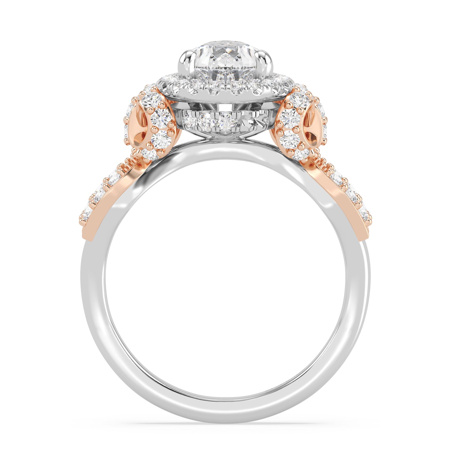 Enchanted Star Lab Grown Diamond 14K Gold Snow White Halo Engagement Ring