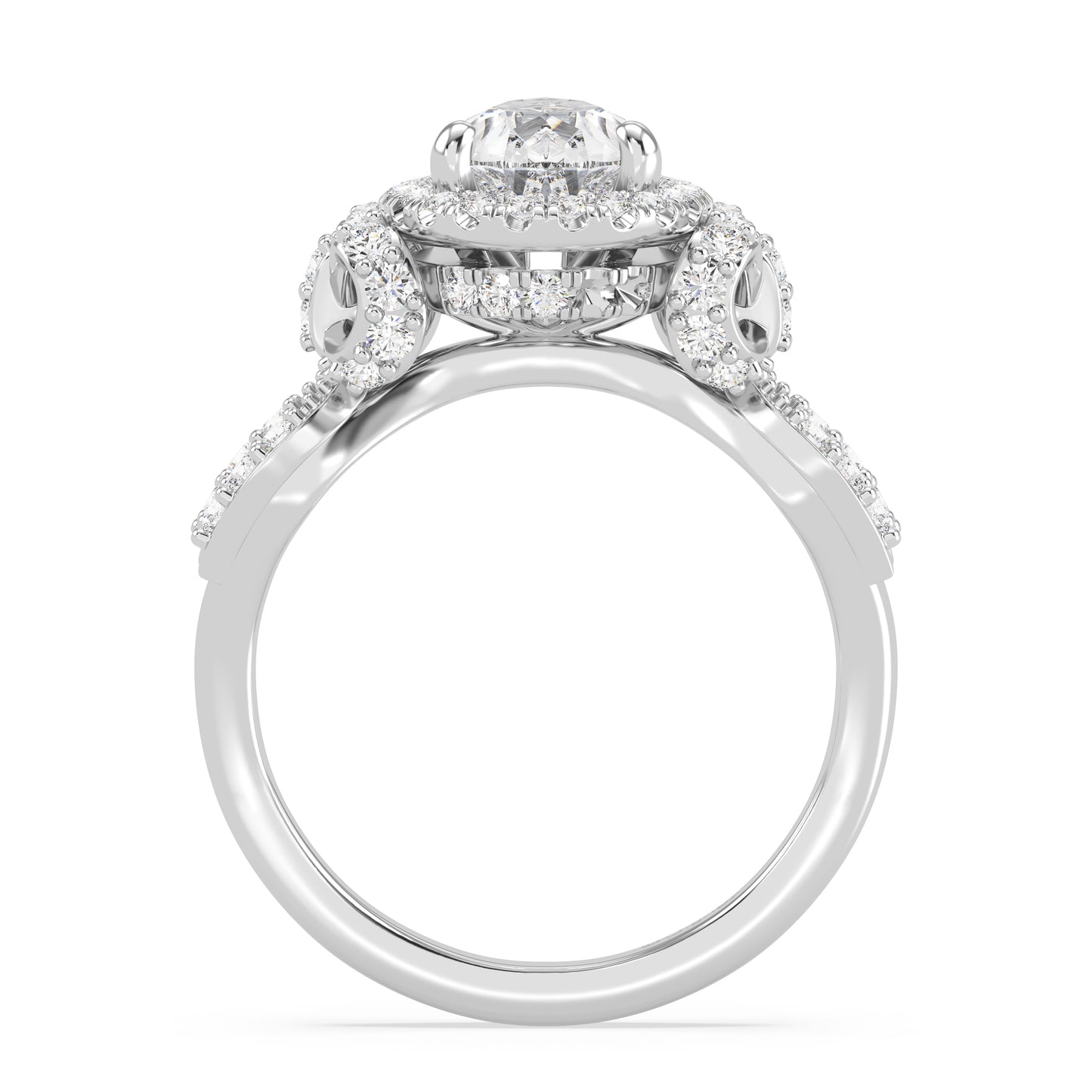 Enchanted Star Lab Grown Diamond 14K Gold Snow White Halo Engagement Ring