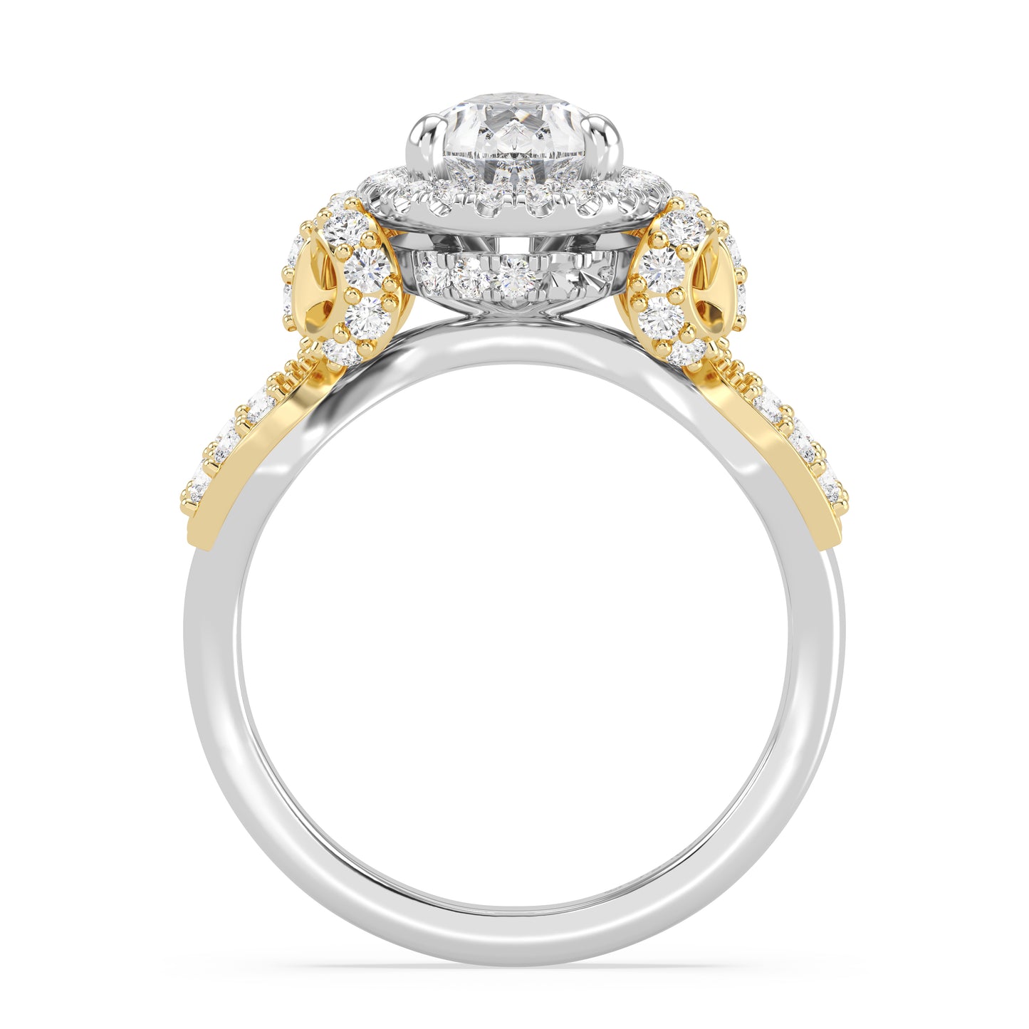 Enchanted Star Lab Grown Diamond 14K Gold Snow White Halo Engagement Ring