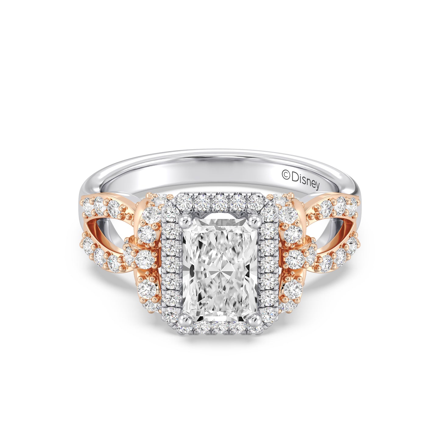 Enchanted Star Lab Grown Diamond 14K Gold Snow White Halo Engagement Ring