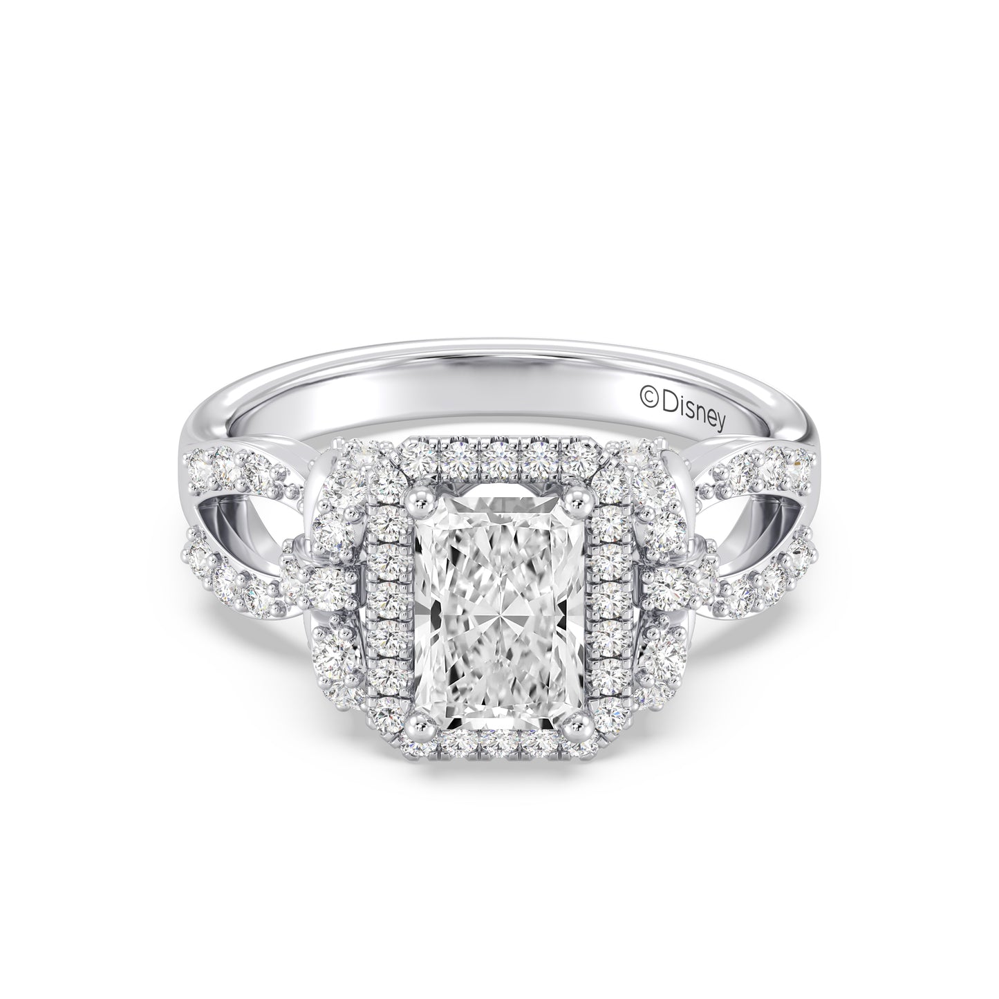 Enchanted Star Lab Grown Diamond 14K Gold Snow White Halo Engagement Ring