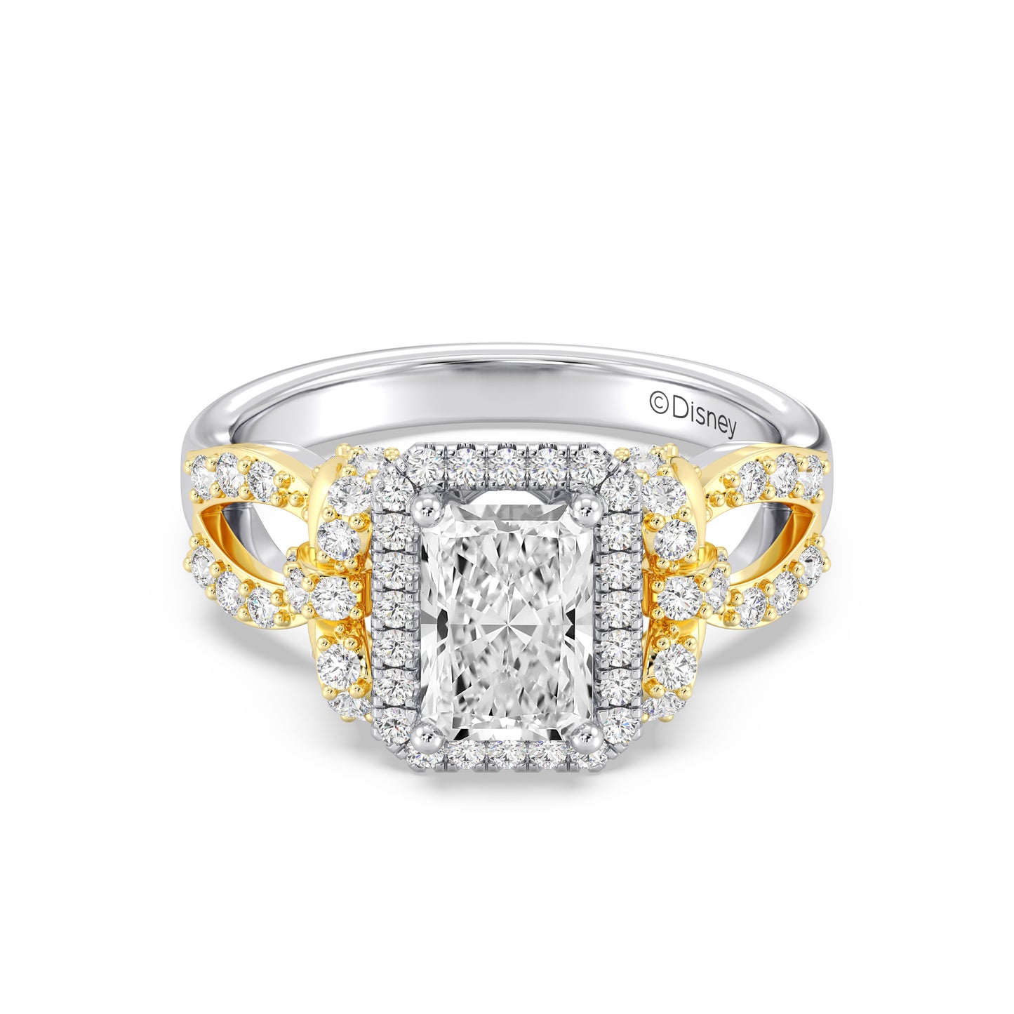 Enchanted Star Lab Grown Diamond 14K Gold Snow White Halo Engagement Ring