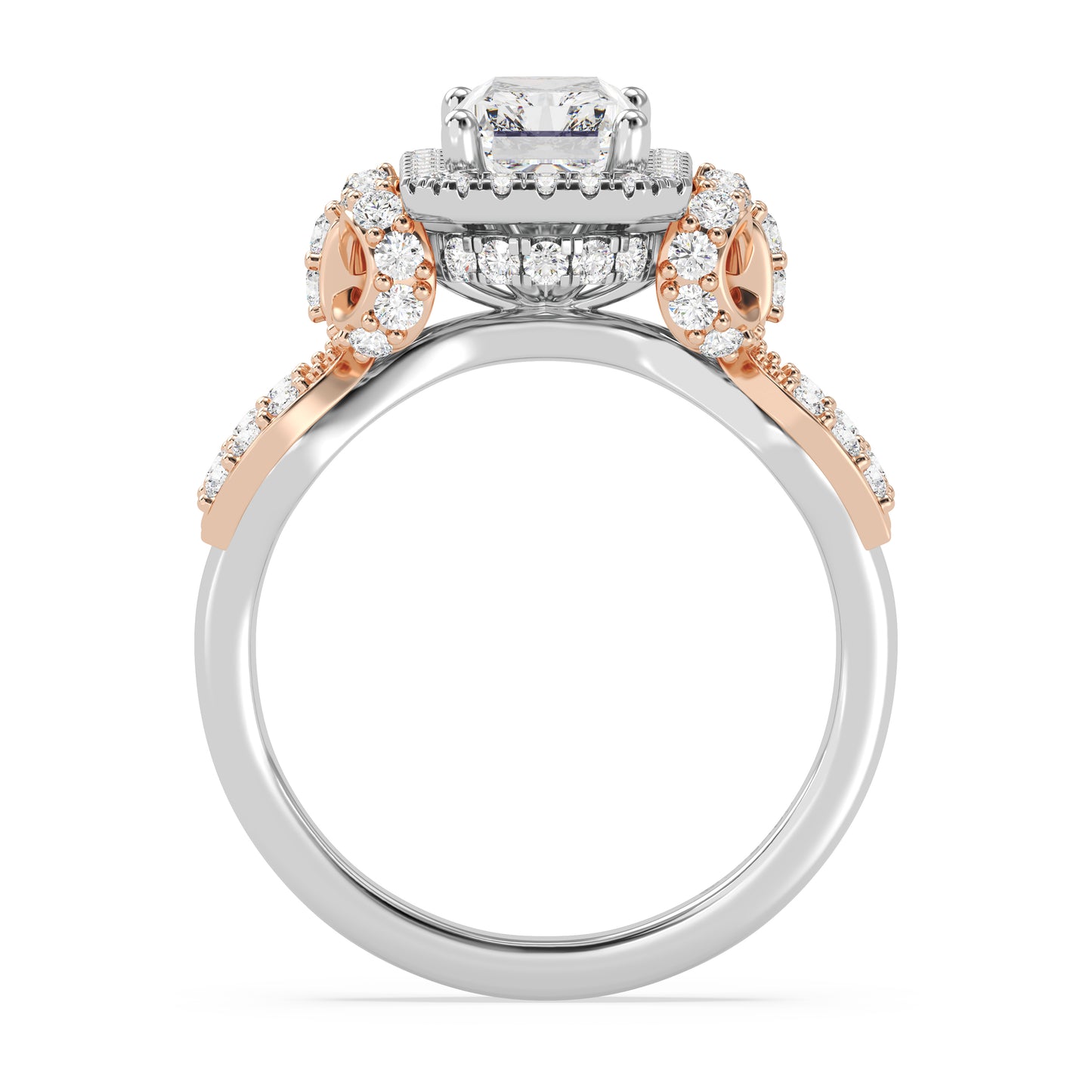 Enchanted Star Lab Grown Diamond 14K Gold Snow White Halo Engagement Ring