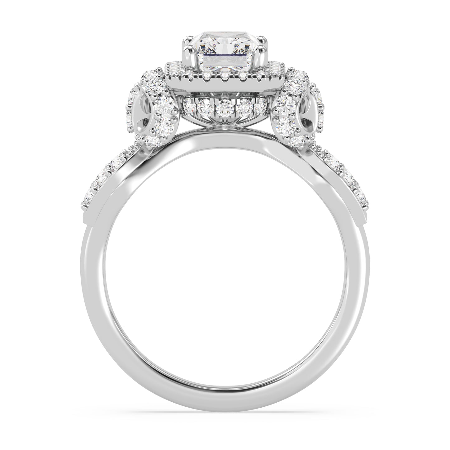 Enchanted Star Lab Grown Diamond 14K Gold Snow White Halo Engagement Ring