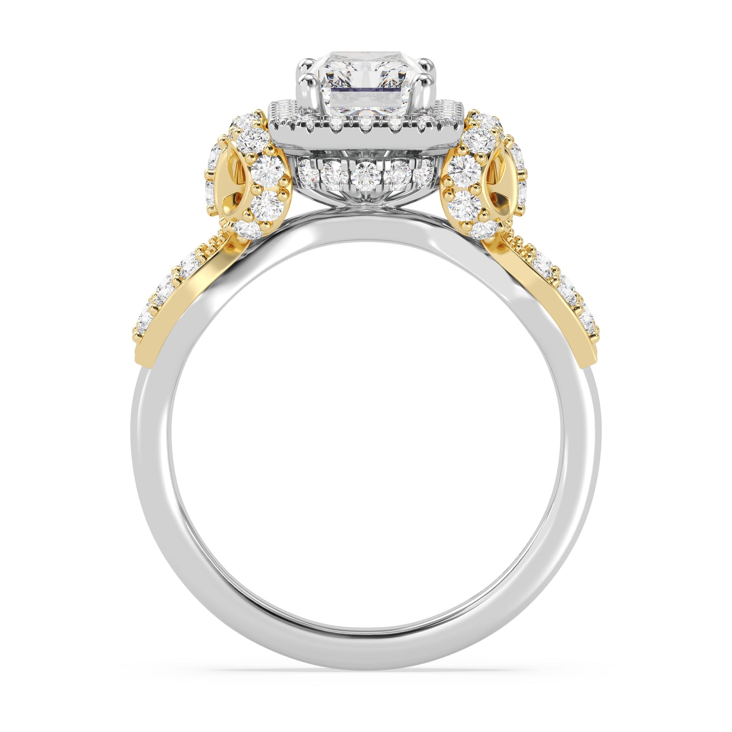 Enchanted Star Lab Grown Diamond 14K Gold Snow White Halo Engagement Ring