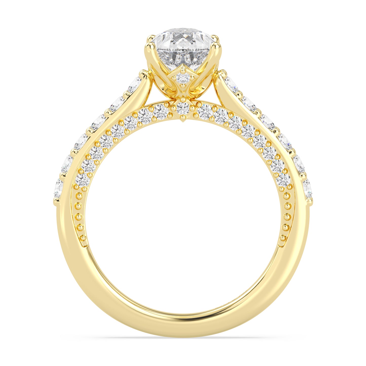 Enchanted Star Lab Grown Diamond 14K Gold Aurora Engagement Ring with Hidden Accent Details