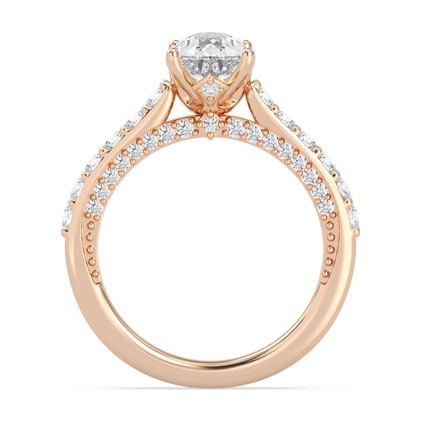 Enchanted Star Lab Grown Diamond 14K Gold Aurora Engagement Ring with Hidden Accent Details