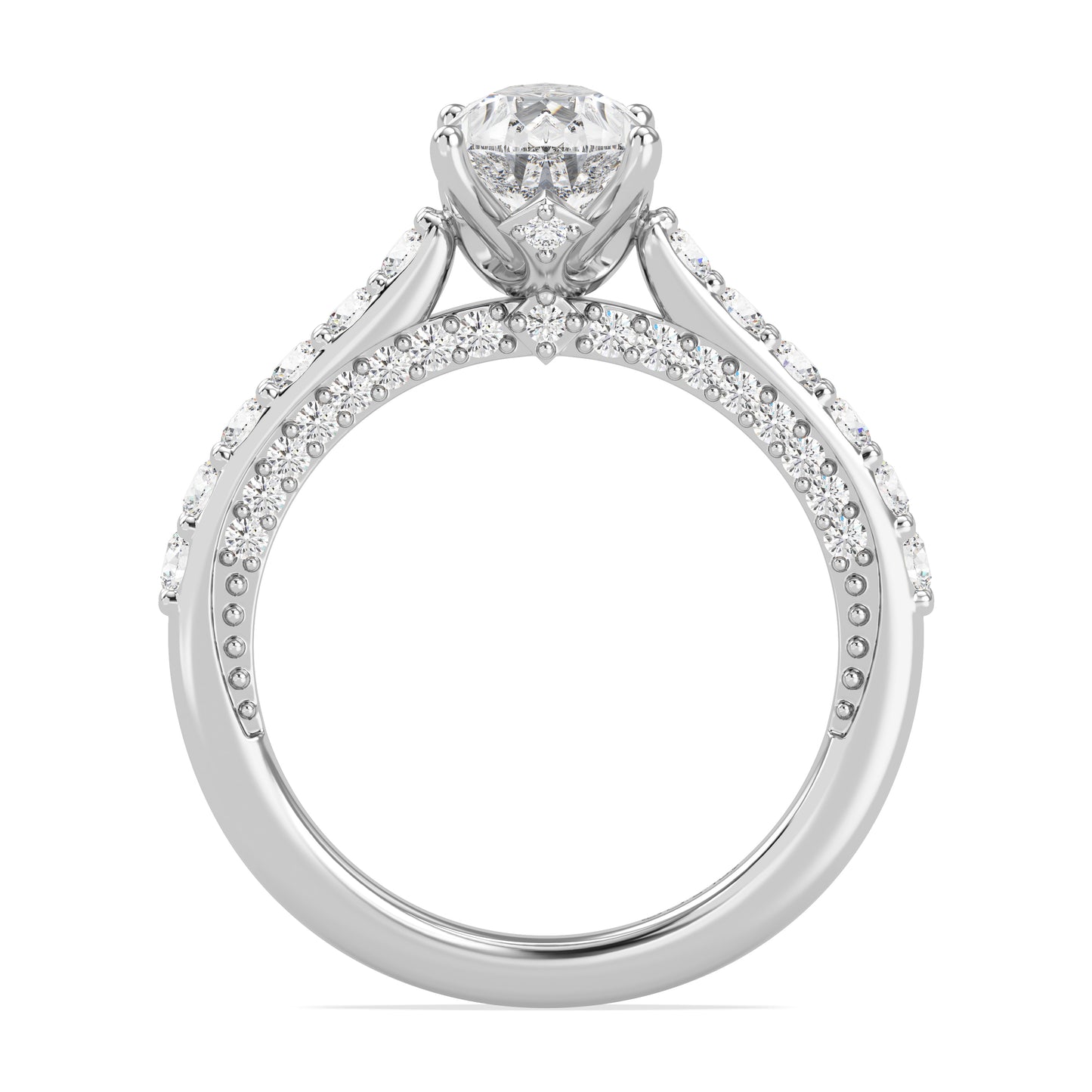 Enchanted Star Lab Grown Diamond 14K Gold Aurora Engagement Ring with Hidden Accent Details