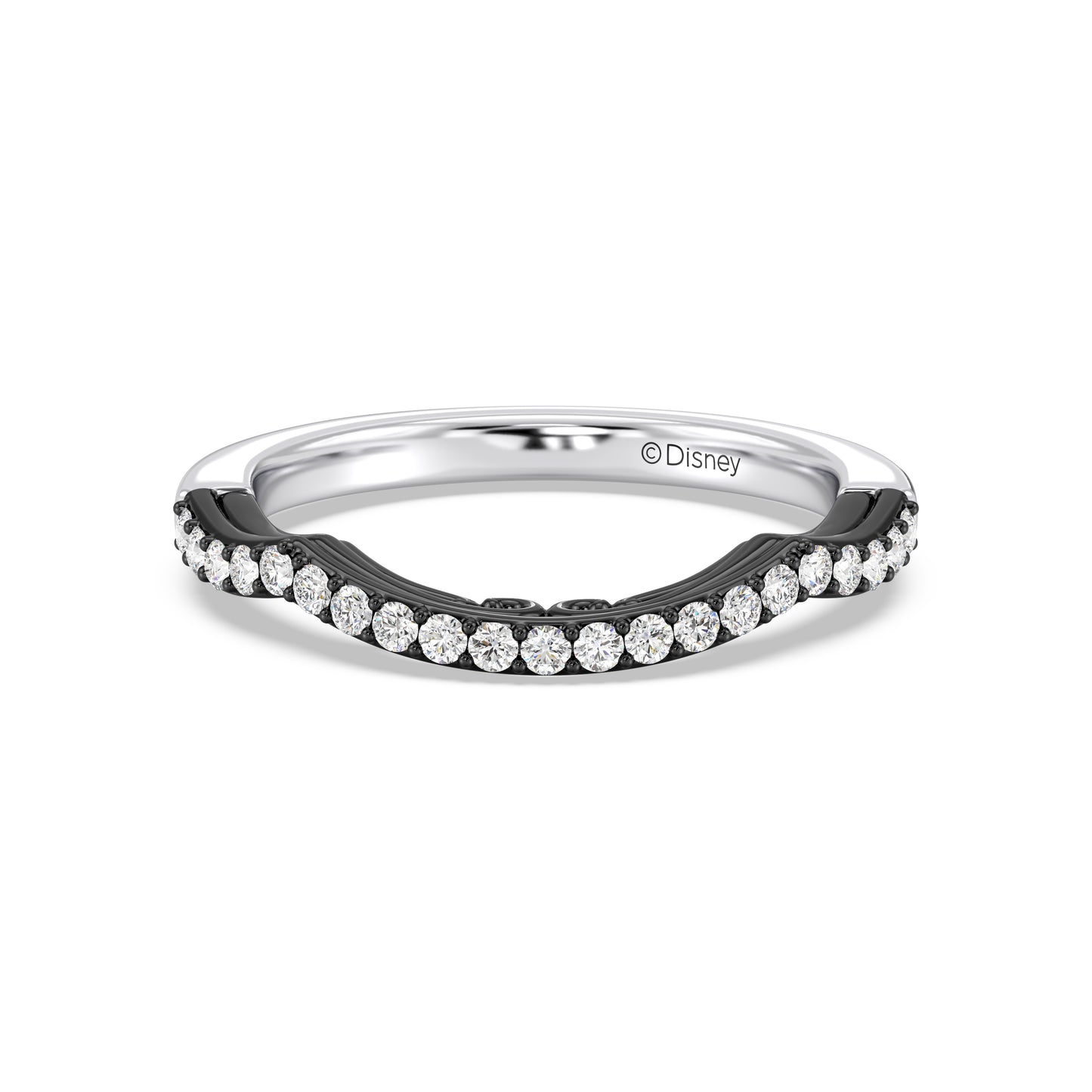 Enchanted Star 14K Gold and Black Rhodium with 1/4 CTTW Lab Grown Diamond, Disney's Ursula Wedding Band