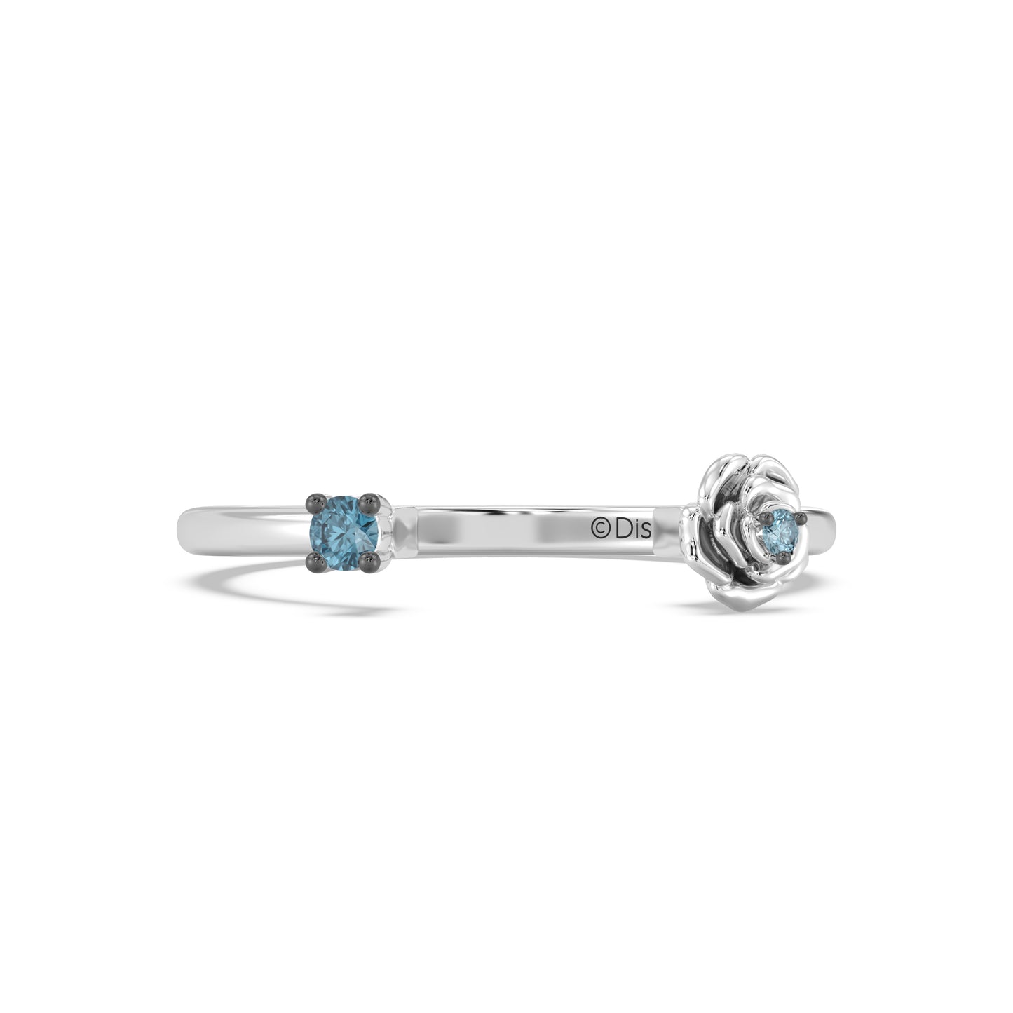 Enchanted Disney Fine Jewelry Black Rhodium over Sterling Silver with London Blue Topaz Cinderella Ring